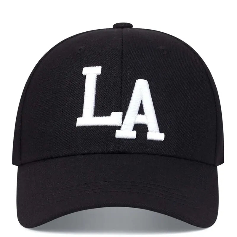 Casquette de baseball unisexe avec lettres brodées LA, ajustable, décontractée, pour le printemps et l'automne, pour l'extérieur, avec protection solaire