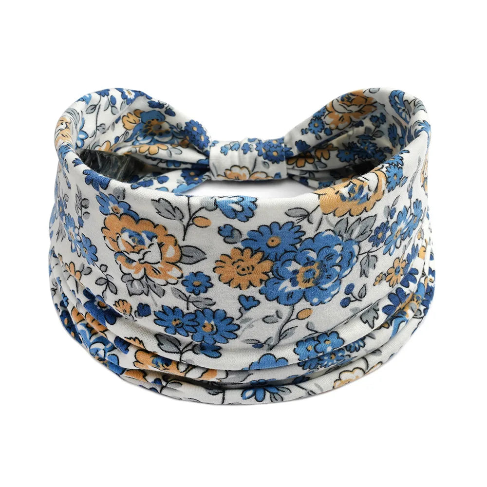 Bohemian Wide Cotton Stretch Headbands Women Headwrap Turban Headwear Bandage Hairbands Bandana Wide Headbands Hair Accessories