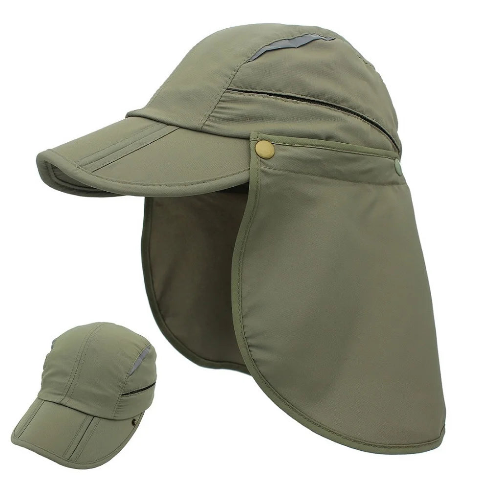 Casquette de protection solaire UPF 50+ pour enfants et garçons, chapeau de pêche réglable et amovible à séchage rapide avec rabat pour le cou