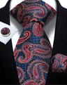 Cravate homme Paisley Jacquard tissé 8 cm formelle affaires mariage cravate poche carré ensemble costume cravate haute qualité fait main Gravata