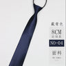Cravate classique noire 8 cm, imitation soie, unie, pour homme, fermeture éclair, bleu et rouge, étroite, 5 cm, cadeau