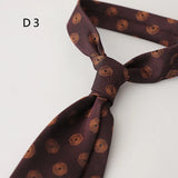 Cravate en polyester jacquard 8 cm, style décontracté, rouge et marron, pour homme, accessoire de costume, de fête, de mariage ou de banquet