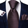 Hi-Tie Cravate de mariage en soie pour homme, motif cachemire, couleur unie, rose, corail, design tendance, qualité, mouchoir, bouton de manchette, fête d'affaires
