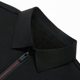 New T Shirt Zipper Polo Shirt Male Fashion Turn-Down Collar Long Sleeve Business Men Clothes