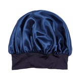 Women's Satin Solid Elastic Wide-brimmed Sleeping Hat Unisex Head Wrap Elastic Band Cap Hair Care Bonnet Night Hat bonnet