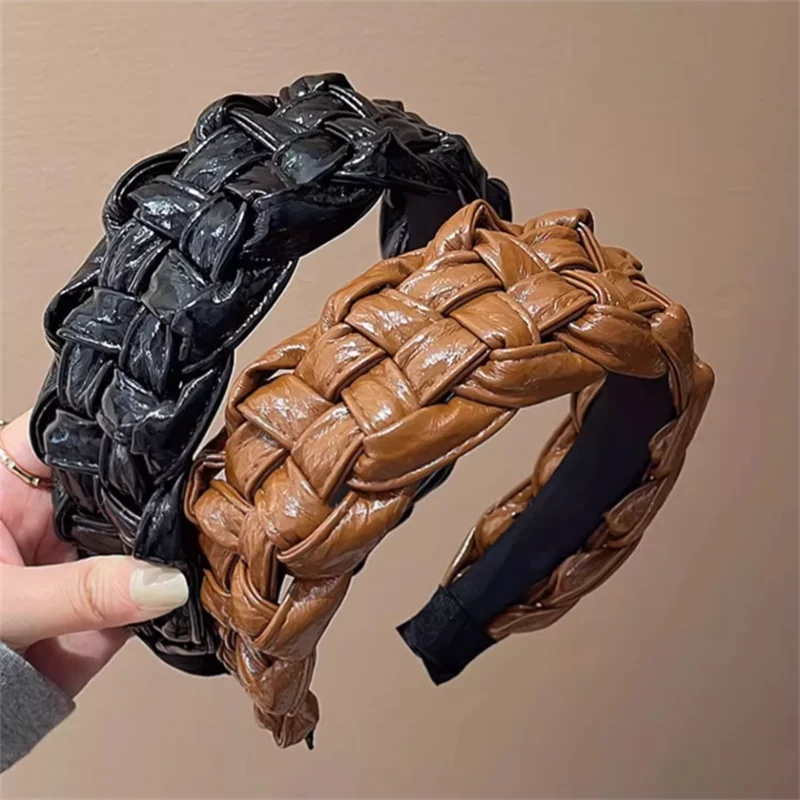 4.5-5CM Stunning Wide Women Headpiece Satin Cloth Braided Headbands for Woman Ladies Daily Shopping Party Head Hoop Accessories