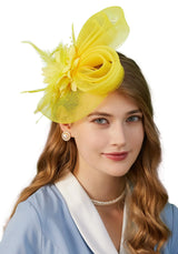 Bandeau à fleurs en maille pour femme, accessoires pour cheveux, plumes, bandeau ou pince, idéal pour cocktail, thé, fête, pour filles