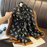 180*90cm Luxury Brand Women Summer Silk Scarves Shawl Lady Wrap Soft Female Europe Designer Beach Bandanna foulard muffler pareo
