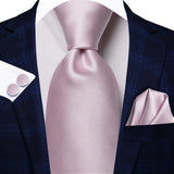 Cravate de mariage en soie unie bleu clair Hi-Tie pour homme, design tendance, boutons de manchette élégants, pour affaires, fête, livraison directe