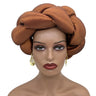 Exaggerated Big Braid Head Band African Raw Silk Turban Cap for Women Nigeria Wedding Party Headpiece Female Headband