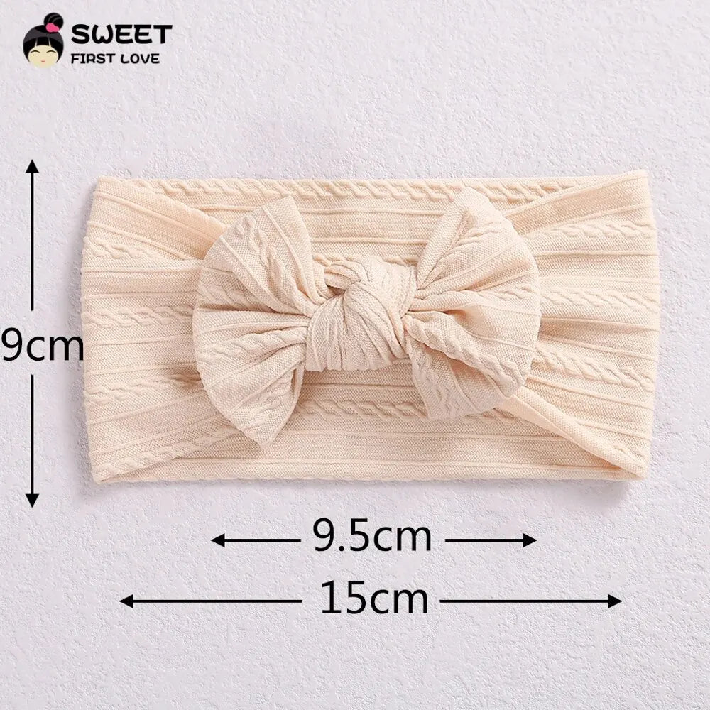 Lot de 3 bandeaux élastiques et doux pour bébé, jolis nœuds, accessoires pour cheveux