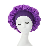 Lot de 2 bonnets en satin à larges bords en imitation soie pour femme, couvre-chefs à bande élastique