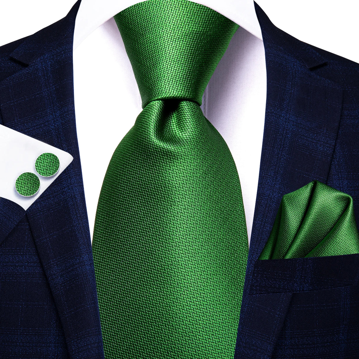Cravate de mariage en soie unie bleu clair Hi-Tie pour homme, design tendance, boutons de manchette élégants, pour affaires, fête, livraison directe