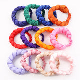 Exaggerated Satin Braid Headband for Women Lady Party Headpiece Candy Color Head Bands