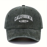 1PC Embroidered Baseball Cap On The West Coast Of California Vintage Style Pointed Hat Lightweight Hat Sun Resistant Sport Hat
