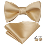 Dropshipping Jacquard Silk Mens Self Bow Tie Hanky Cufflinks Set Male Butterfly Knot Bowtie Wholesale for Male Wedding Business