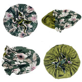 Bonnet de nuit double épaisseur en satin soyeux pour femme, grand bonnet réversible doublé de satin, couvre-chef pour la nuit, accessoires pour cheveux