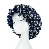 Bonnet de nuit double épaisseur en satin soyeux pour femme, grand bonnet réversible doublé de satin, couvre-chef pour la nuit, accessoires pour cheveux