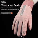 Winter Gloves Women Cycling Bike Thermal Fleece Cold Resistance Wind Waterproof Bicycle Warm Outdoor Running Skiing Mittens