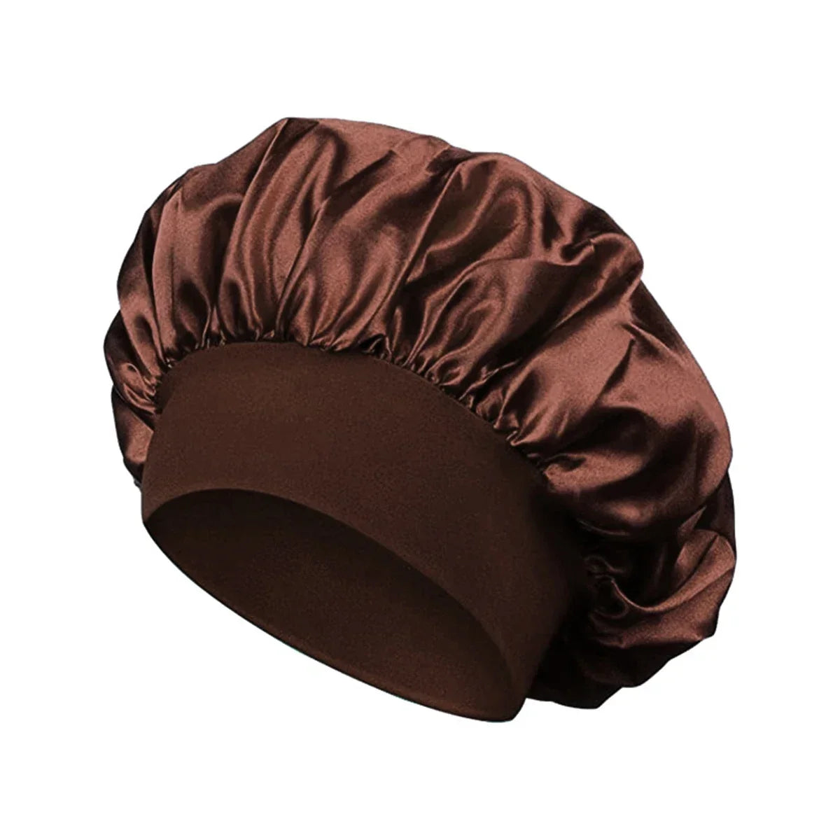 New Women's Satin Solid Sleeping Hat Night Sleep Hair Care Bonnet Nightcap Silky Shower Caps Comfortable Flower Band Unisex Cap