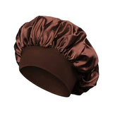 New Women's Satin Solid Sleeping Hat Night Sleep Hair Care Bonnet Nightcap Silky Shower Caps Comfortable Flower Band Unisex Cap
