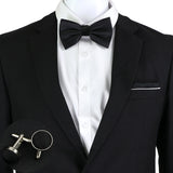 Men Ties Set Solid Color Bowtie Cravat Cufflinks Handkerchief Fashion Butterfly Party Wedding Bow Ties For Men Shirt Accessories