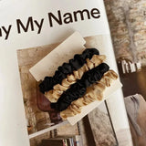 4pcs/set Silk Elastic Hair Band Solid Color Scrunchies Women Girls Ponytail Holders Chic Hair Rope Fashion Hair Accessoires