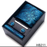 Cravate pour homme, tout nouveau style, cadeau de mariage, ensemble de pochettes, boîte à cravates, accessoires de costume noirs pour hommes