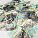 Châles carrés et écharpes à imprimé floral pour femmes, 90 x 90 cm, en satin de soie, bandanas pour la tête