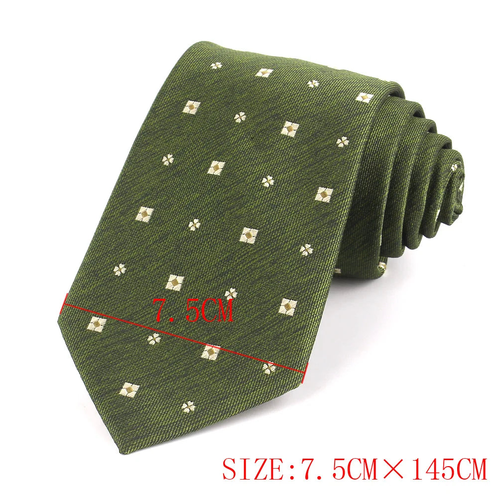 New Green Pattern Ties Casual Skinny Necktie For Party Boys Girls Neck Tie Wedding Necktie For Groom Neck Wear For Men Gravata