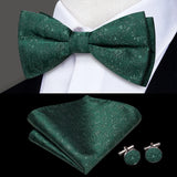 Hi-Tie Marque Soie Pré-noué Homme Nœud Papillon Mouchoir Boutons de Manchette Ensemble Nœud Papillon pour Homme Jacquard Solide Cachemire Floral Mariage Cadeau d'Affaires