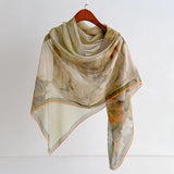 Foulard en soie pour femme, grand châle tendance, protection solaire, respirant, long bandana en soie, polyvalent