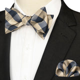 EASTEPIC Striped Bow Tie for Men Hanky Set Plaid Accessory Paisley Neckwear Floral Design Polka Dot Pure Black Evening Party
