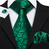 Ensemble élégant de cravates et boutons de manchette en soie à fleurs multiples pour homme, cravate jacquard à fleurs pour mariage, entreprise, fête, événement, Barry.Wang