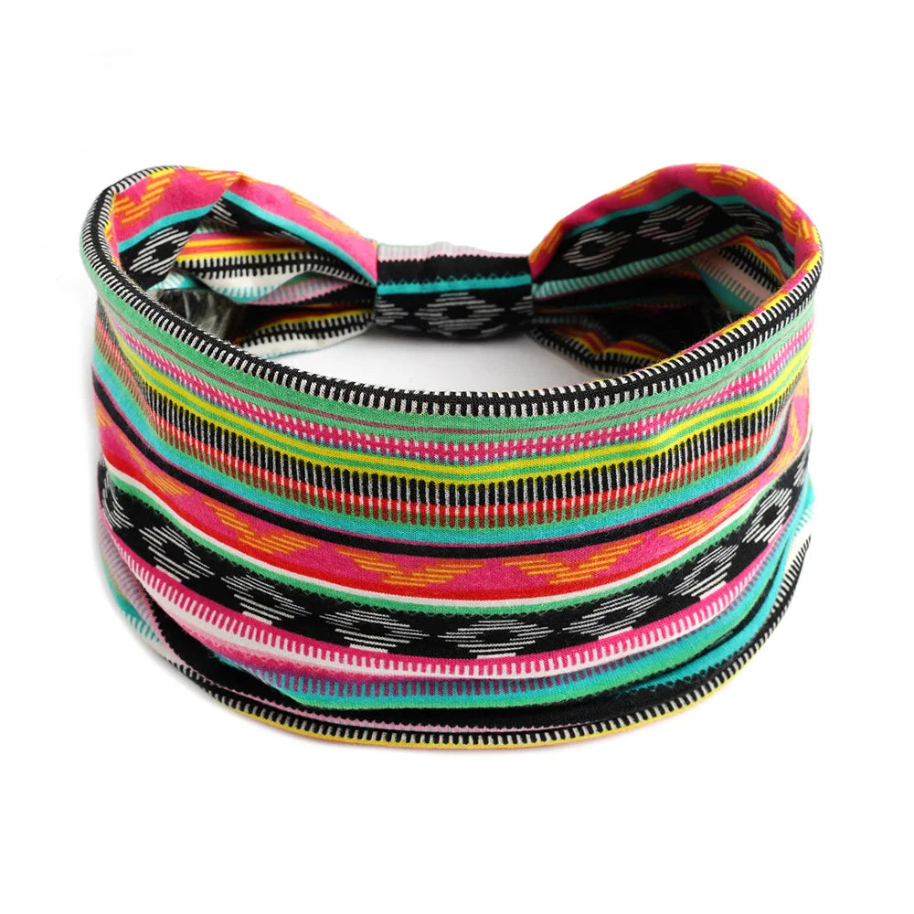 Bohemian Wide Cotton Stretch Headbands Women Headwrap Turban Headwear Bandage Hairbands Bandana Wide Headbands Hair Accessories