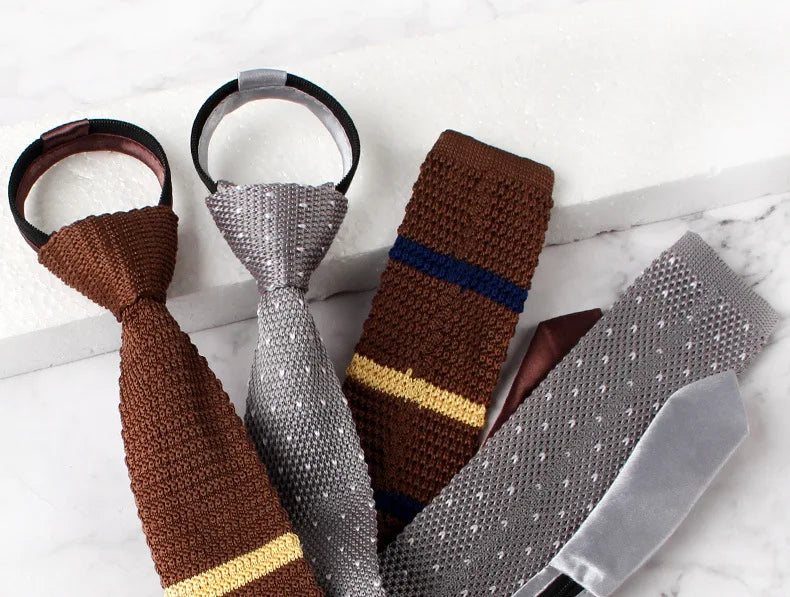 Cravates de mariage pour hommes, mode, cravates noires, chemises blanches, cravates à col, cadeaux, fermeture éclair, cravate en tricot pour hommes, vêtements, accessoires