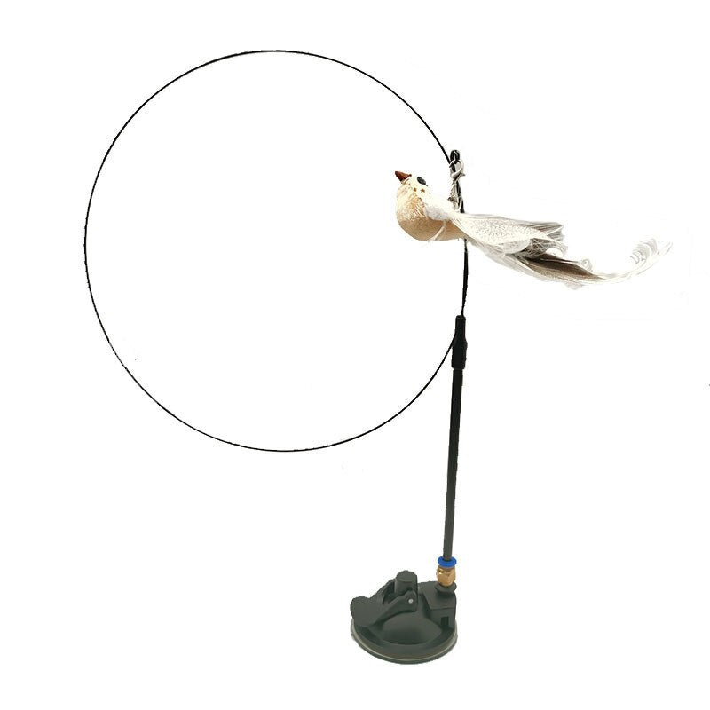 NONOR Simulation Bird Interactive Cat Toy Funny Feather Bird with Bell Cat Stick for Kitten Playing Teaser Wand Toy Cat Supplies