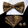 Hi-Tie Jacquard Silk Nœud papillon pour homme, ensemble de boutons de manchette et mouchoir, nœud papillon pré-noué, noir, blanc, gris, bleu, rouge, vert, rose, violet