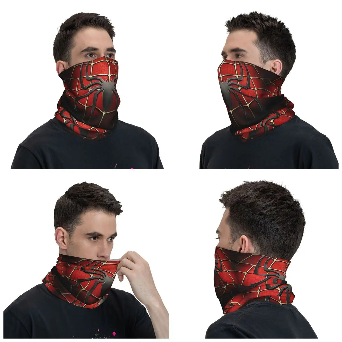 Bandana tour de cou coupe-vent motif araignée pour homme et femme