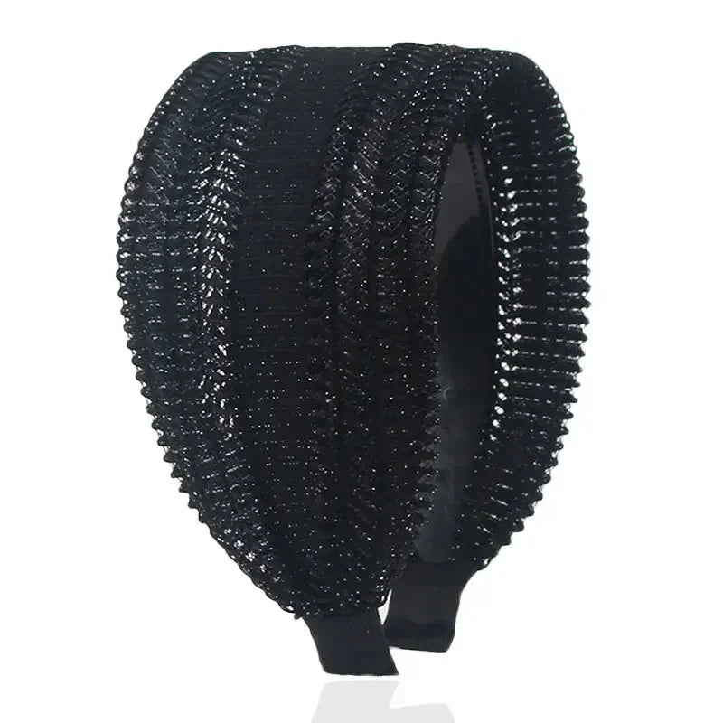 Women's Hair Band Simple Wide Headband with Teeth Non-Slip Hairpin All-Matching Hollow Cover Gray Hair Haar Accessoires Women
