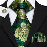 Ensemble élégant de cravates et boutons de manchette en soie à fleurs multiples pour homme, cravate jacquard à fleurs pour mariage, entreprise, fête, événement, Barry.Wang