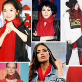 Écharpe longue en cachemire et laine pour femme, châle uni avec pompon