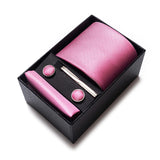 Cravate pour homme, tout nouveau style, cadeau de mariage, ensemble de pochettes, boîte à cravates, accessoires de costume noirs pour hommes