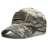 Casquette de baseball brodée avec motif camouflage du drapeau américain pour homme