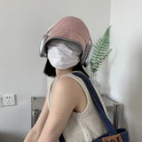 Fashion Empty Top Wide Brim Sun Hat For Women Anti UV Sunscreen Bucket Hat Female Sun Protection Outdoor Beach Cap Fisherman Hat
