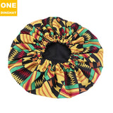 2020 New No. plus-Sized African Printing round Cap Double-Layer Satin Lining Wide Edge Nightcap Chemotherapy Hat
