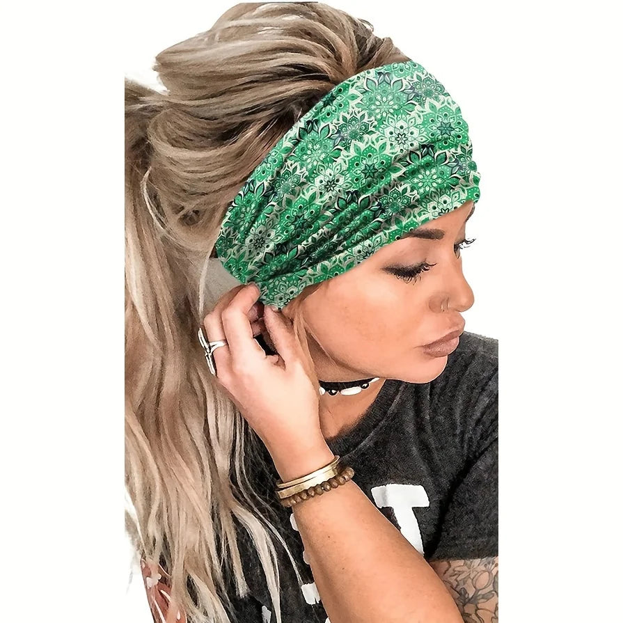 Bohemian Hair Bands in Europe and America, Dotted with Datura Flowers, Elastic and Sweat Absorbent, and Fashionable Headdrdresse