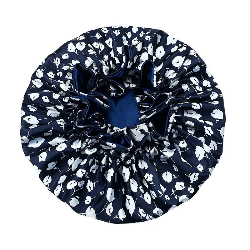 Bonnet de nuit double épaisseur en satin soyeux pour femme, grand bonnet réversible doublé de satin, couvre-chef pour la nuit, accessoires pour cheveux