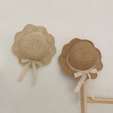 Children's Summer Hat Sunshade Lace Straw Baby Girl Cap Girls Baby Sunscreen Beach Hat