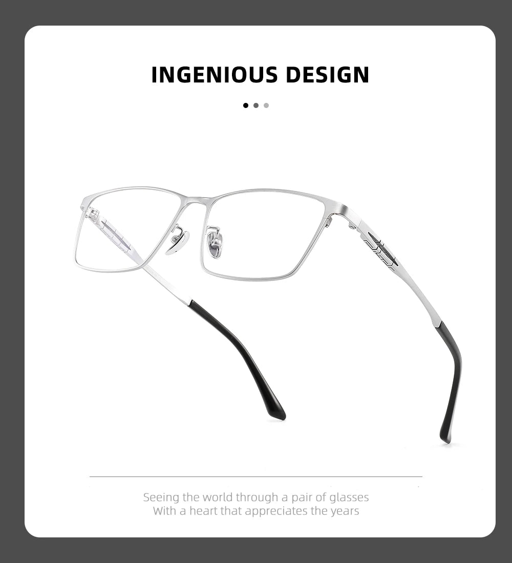 Pure Titanium Eyeglass frames Men Ultralight Square Men's Glasses Frames Business Decorative Eyewear Titanium Fake Eyepieces Men